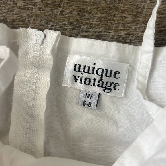 Unique Vintage White Embroidered Sun Dress Size M - Picture 3 of 8